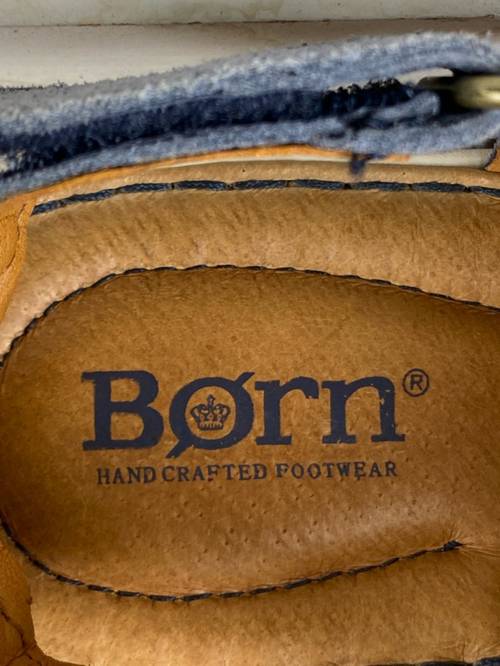 Born Navy Suede and Elastic Strap Platform Sandals - Picture 8 of 11